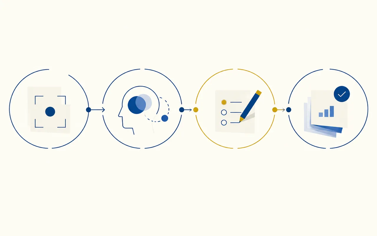 Four-step method — frame, understand, practise, consolidate