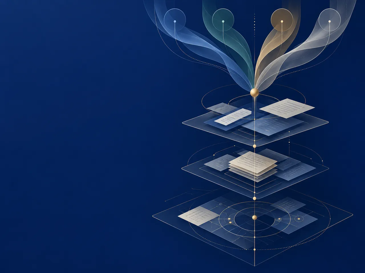 Four need flows converging toward three levels of intervention structured around a decision axis